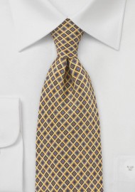 Tiled Rosebud Diamonds Tie in Sunflower
