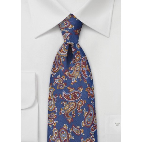 Scattered Paisley Necktie  in Blueberry