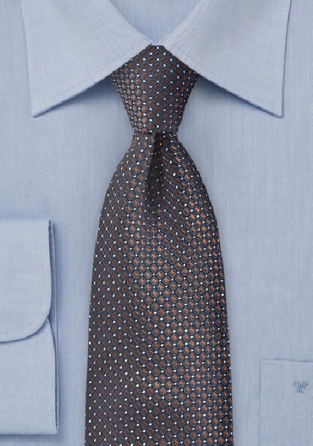 Handwoven Tie in Navy and Bronze
