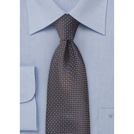 Handwoven Tie in Navy and Bronze