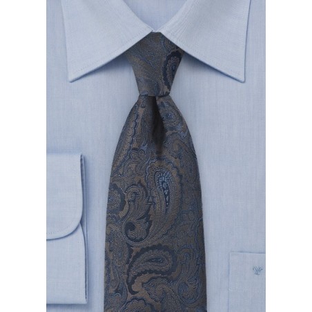 Regal Paisley In Navy and Sable