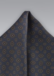 Pendant Pocket Square in Midnight and Bronze
