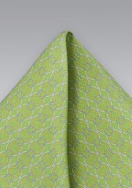 Graphic Mens Pocket Square in Limes and Yellows