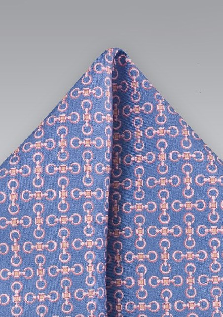 Pocket Square In Periwinkle and Pink
