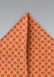 Locked Squares Pocket Square in Burnt Orange