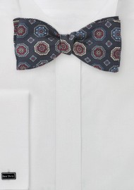 Traditional Motif Bow Tie in Blues and Merlots