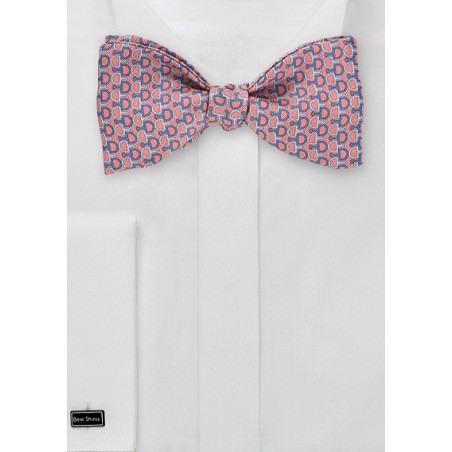 Graphic Bow Tie in Corals and Blues