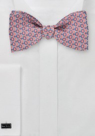 Graphic Bow Tie in Corals and Blues
