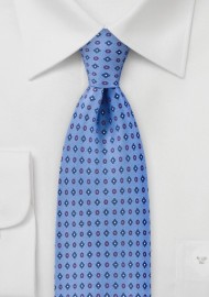 Geometric Tie in Ocean Blues and Reds