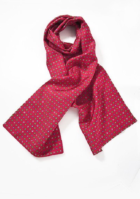 Mens Geometric Scarf in Crimson