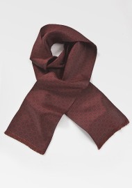 Classically Patterned Silk Scarf in Burgundy and Olive