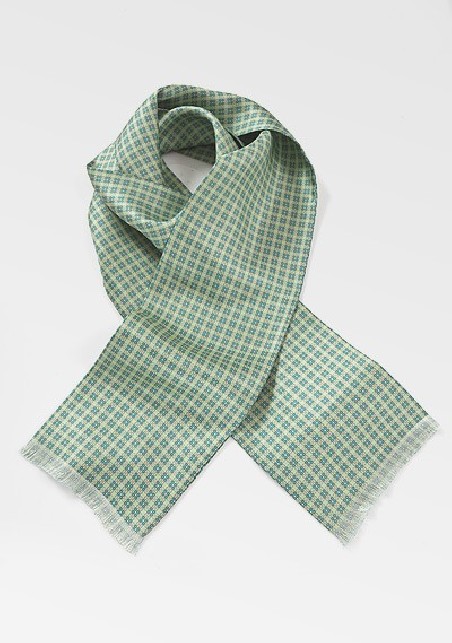 Graphic Scarf in Lime and Teals