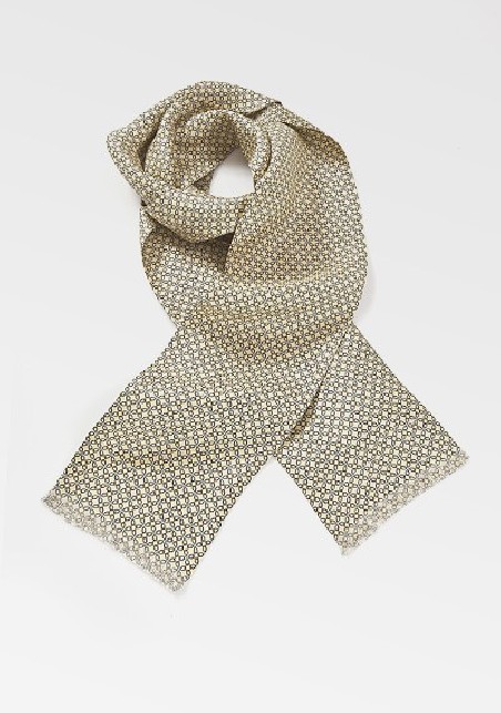 Modern Silk Scarf in Yellows and Blues