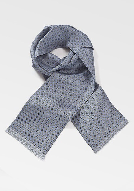 Periwinkle Scarf with Yellow and Blue Accents