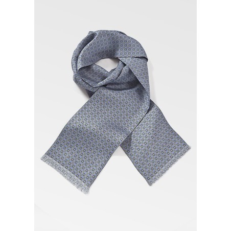 Periwinkle Scarf with Yellow and Blue Accents