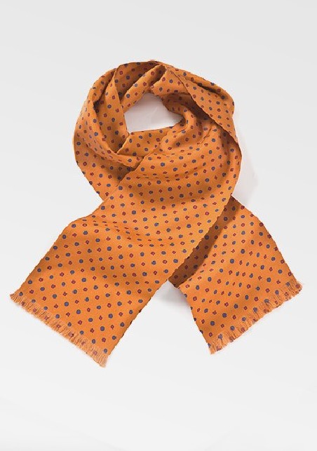 Punchy Silk Scarf in Tangerine Orange