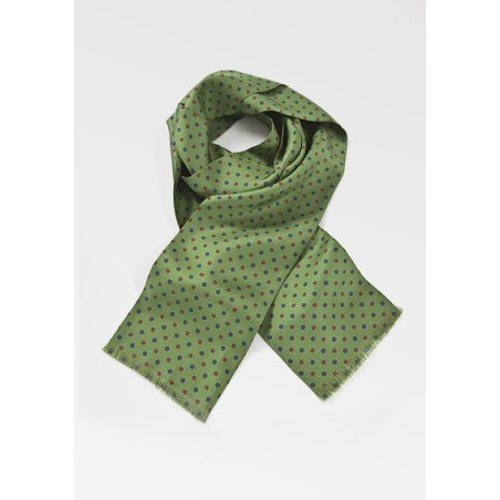 Geometric Floral Scarf in Muted Moss
