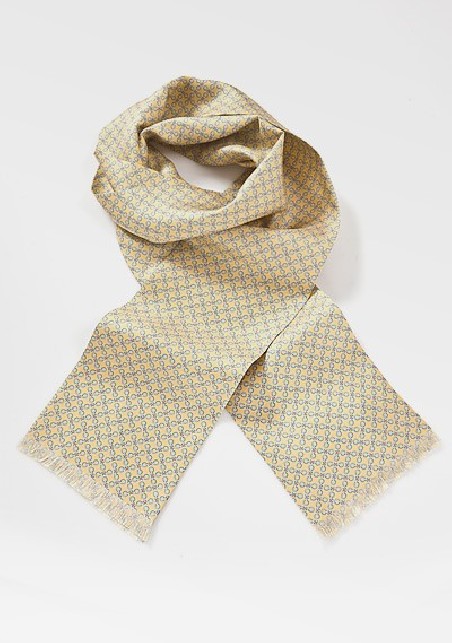 Men's Scarf in Soft Yellows and Blues