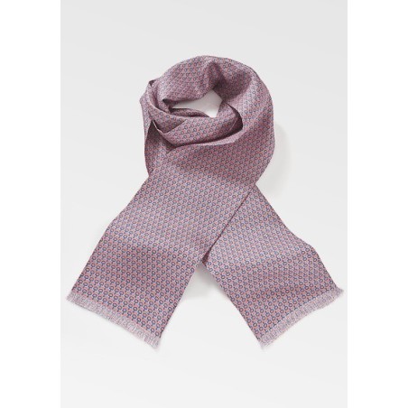 Men's Modern Scarf in Corals and Blues