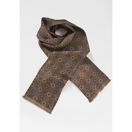 Traditionally Patterned Scarf in Hazelnut
