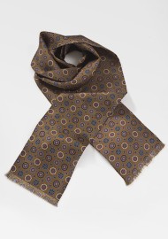 Traditionally Patterned Scarf in Hazelnut
