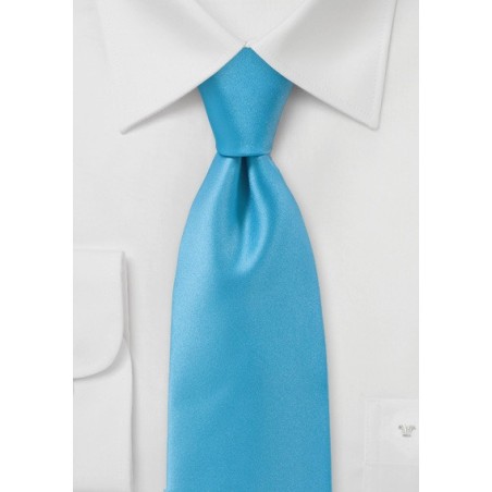 Solid Color Tie in Mermaid Blue