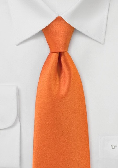 Solid Hued Necktie in Orange Sunset