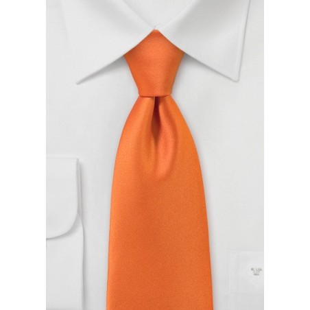 Solid Hued Necktie in Orange Sunset