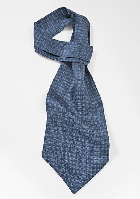 Graphic Patterned Ascot in Vintage Blue