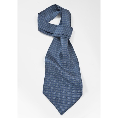 Graphic Patterned Ascot in Vintage Blue