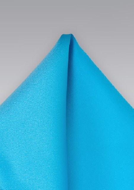Solid Hued Pocket Square in Mermaid Blue
