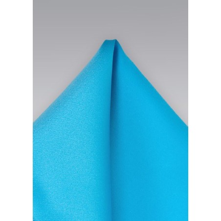 Solid Hued Pocket Square in Mermaid Blue