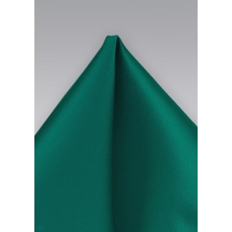 Solid Hued Pocket Square in Peacock