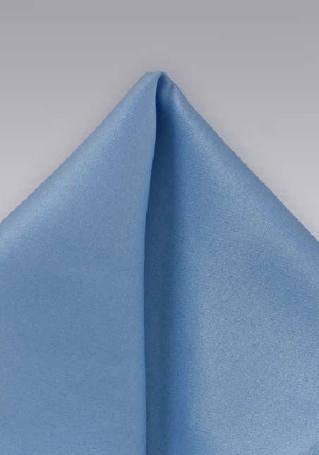 Solid Hued Pocket Square in Mediterranean Blue