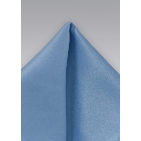 Solid Hued Pocket Square in Mediterranean Blue