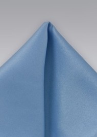 Solid Hued Pocket Square in Mediterranean Blue