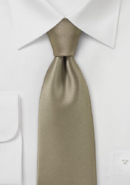 Solid Hued Tie in Golden Khaki