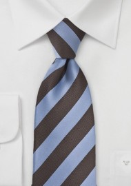 Dragonfly Blue and Brown Striped Kids Tie