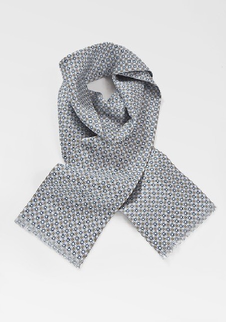 Modern Mens Scarf in Platinum