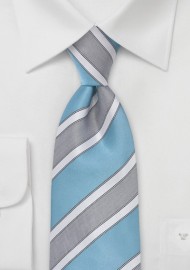 Striped Tie in Adriatic Blue Made for Kids