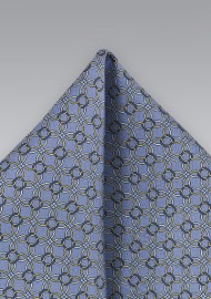 Periwinkle Pocket Square with Yellow Accents