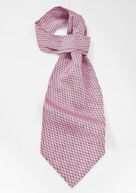 Vine Patterned Ascot in Pinks and Greens