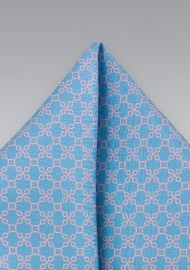 Art Deco Pocket Square in Capri and Pink