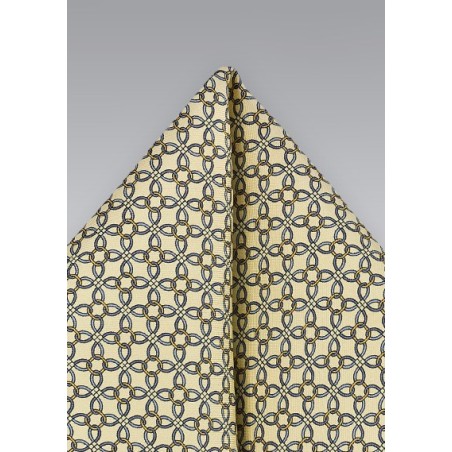 Geometric Yellow and Blue Pocket Square