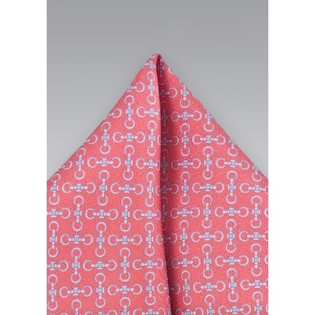 Graphic Pocket Square in Corals and Pinks