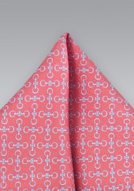 Graphic Pocket Square in Corals and Pinks