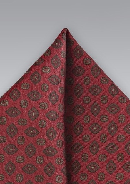 Burgundy Paisley Pocket Square