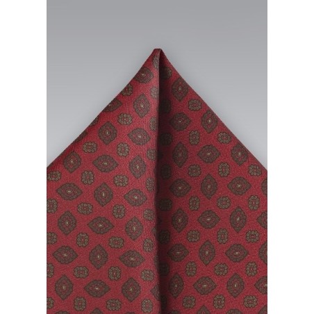 Burgundy Paisley Pocket Square