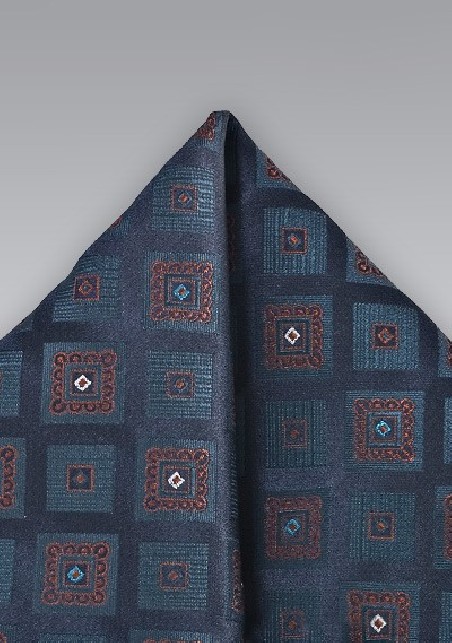 Indigo Blue Textured Pocket Square