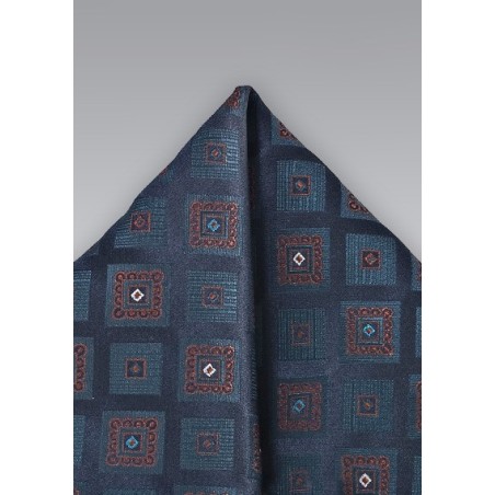 Indigo Blue Textured Pocket Square